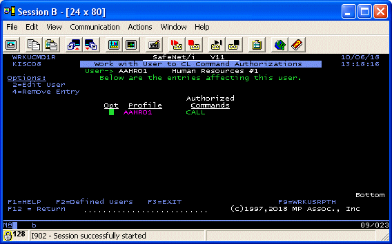 CL Command Demo Screen