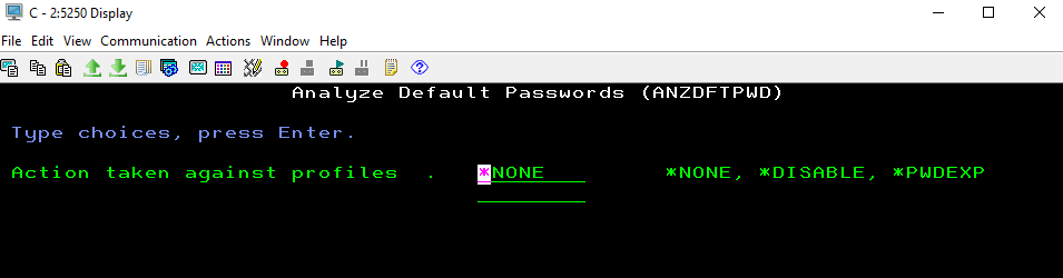 analyze default passwords