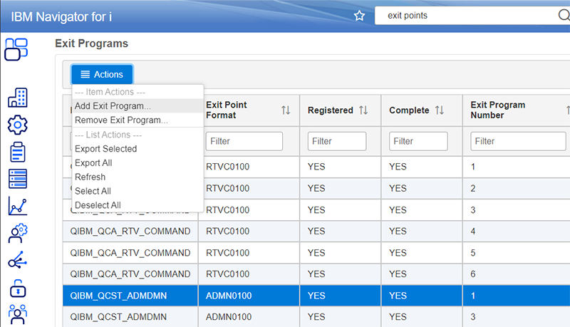 register an exit point - nav